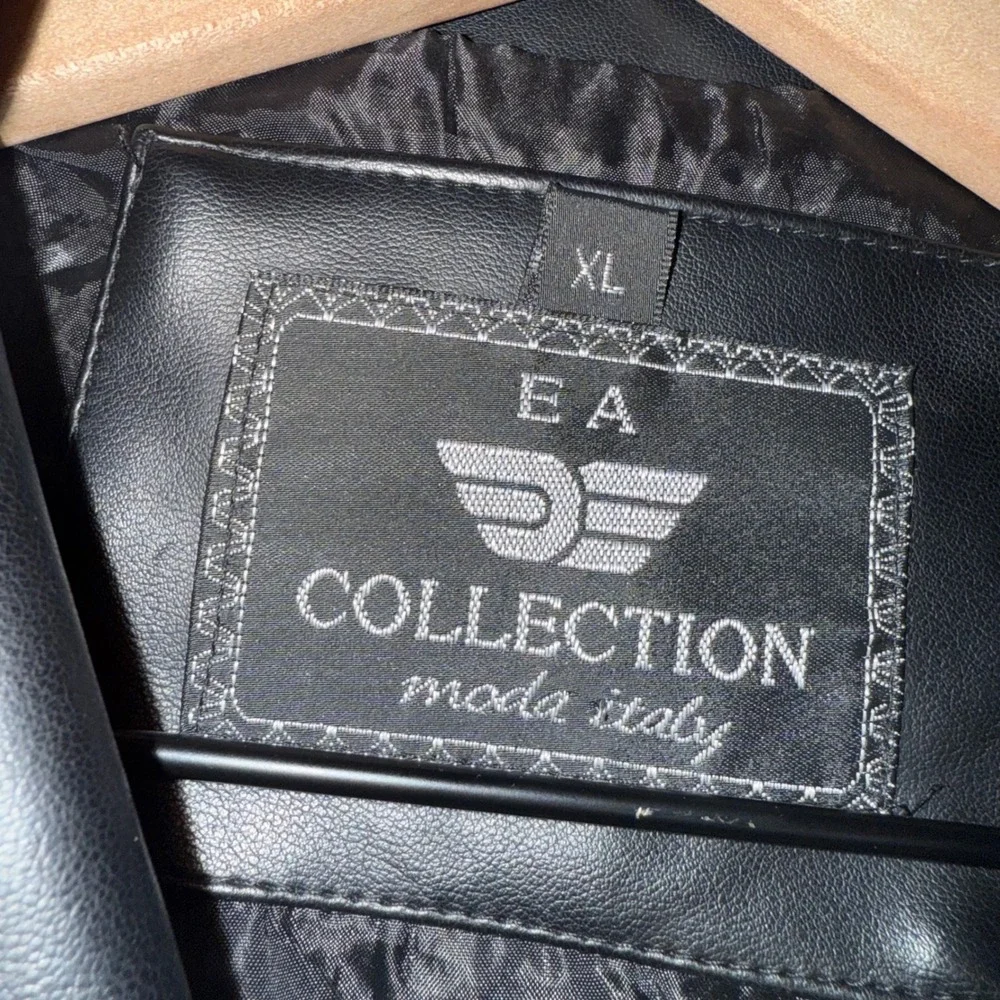 Dark Academia EA Collection Moda Italy Black Leather Jacket Womens Mob Wife‎ XL - Picture 2 of 8